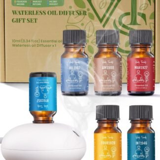 VTS Waterless Diffuser with Hotel Scent Essential Oils Set, Top 6 Aromatherapy Oil Blends for Diffusers, Home Fragrance Air Freshener