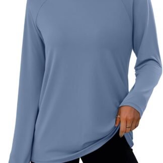 WIHOLL Workout Tops for Women Long Sleeve Sun Shirt UPF 50+ UV Protection Running Hiking Clothes Quick Dry Athletic Tops