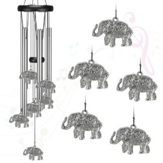Windchimes Outdoors Clearance, Door Chime Wind Chimes for Outside Sympathy Wind Chimes for Patio Decoration, Garden Decor. Zen Garden Decor(Elephant)