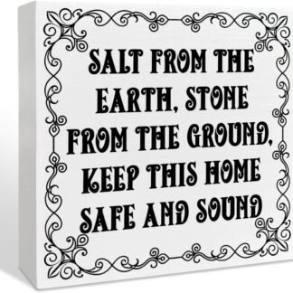 Witch Desk Wooden Box Sign Decor, Witchy Witchcraft Decorations for Home Kitchen Bedroom Bathroom, Magic Pagan Table Decor, Witch Gifts for Women Witches Wiccan, Keep This Home...