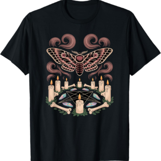Witchcore Moth Symbol with Mystic Pagan Elements T-Shirt - lunas-mystic-emporium.com Witchcore Moth Symbol with Mystic Pagan Elements T-Shirt