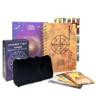 Witchy Cauldron Tarot Learning Set for Beginners: Learning Cards for Beginners, Satin Holder and Tarot Journal for Planning Spiritual (Black)