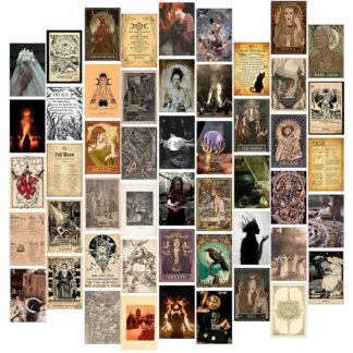 Witchy Room Decor, Aesthetic Witch Home Decor, 50pcs Vintage Posters, Wall DecorWall Collage Kit, Gothic Room Decor for Gifts