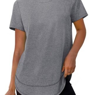 Womens Workout Tops Short Sleeve Shirts with Sun Protection UPF 50+ Quick Dry Outfits for Hiking Running S-3XL