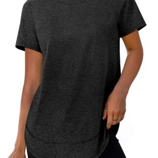 Womens Workout Tops Short Sleeve Shirts with Sun Protection UPF 50+ Quick Dry Outfits for Hiking Running S-3XL