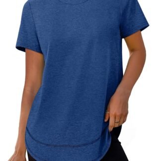 Womens Workout Tops Short Sleeve Shirts with Sun Protection UPF 50+ Quick Dry Outfits for Hiking Running S-3XL