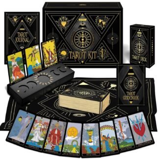 Wyspell Tarot Kit Includes Gold Tarot Cards with Guide Book, a Cloth, a Bag, a Journal, and a Classic Deck Holder - Beautiful Taro Cards for Beginners Kit