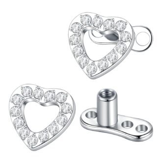 Xpircn Titanium 14G Micro Dermal Anchor Tops Crystal Top Dermal Piercings Surface Skin Piercing Body Jewelry