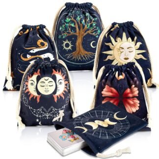 XSYLOHXL Tarot Crad bag and Pouches kit 6 pcs Tarot Deck Holder Storage Gift Velvet Bags with Sturdy Drawstrings Also Suitable for Crystals Dices Witchcraft and Divination Supplies