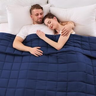 yescool King Size Weighted Blanket for Adults (20 lbs, 80” x 87”, Blue) Cooling Heavy Blanket for Sleeping Perfect for 190-210 lbs, Breathable Blanket for Adults & Couple All...