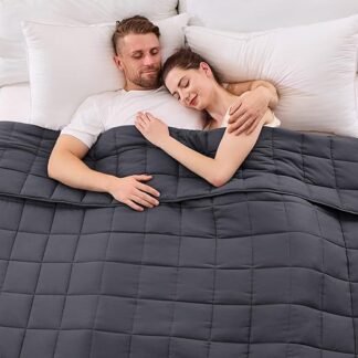 yescool King Size Weighted Blanket for Adults (20 lbs, 80” x 87”, Grey) Cooling Heavy Blanket for Sleeping Perfect for 190-210 lbs, Breathable Blanket for Adults & Couple All...