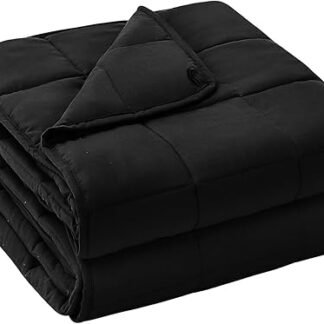 yescool Weighted Blanket for Adults (20 lbs, 60" x 80", Black) Cooling Heavy Blanket for Sleeping Perfect for 190-210 lbs, Queen Size Breathable Blanket with Premium Glass Bead,...