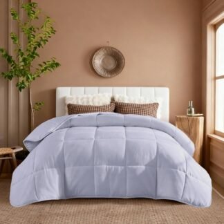 YnM Weighted Blanket King/CA King 40lbs, The Extra Heavy Oversized Weighted Comforter, Warm & Fluffy (Neutral Grey, 40lbs, 104" Lx90 W)