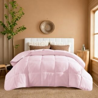 YnM Weighted Blanket Queen 15lbs, The Heavy Oversized Weighted Comforter, Warm & Fluffy (Pink, 15lbs, 90" Lx90 W)