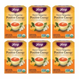 Yogi Sweet Tangerine Positive Energy Tea - 16 Tea Bags per Pack (6 Packs) - Organic Tangerine Energy Tea - Includes Black Tea Leaf, Yerba Mate Leaf, Ashwagandha Root & More