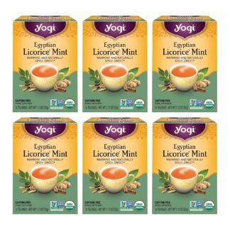 Yogi Tea - Egyptian Licorice Mint Tea (6 Pack) - Warming and Naturally Spicy Sweet - Caffeine Free - 96 Organic Herbal Tea Bags
