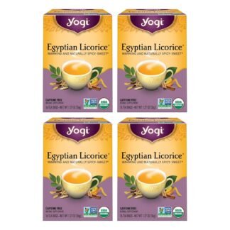 Yogi Tea Egyptian Licorice Tea - 16 Tea Bags per Pack (4 Packs) - Organic Licorice Tea Bags - Includes Licorice Root, Cinnamon Bark, Orange Peel, Ginger Root, Cardamom Pod & More