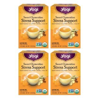 Yogi Tea Sweet Clementine Stress Support - 16 Bags per Pack (4 Packs) - Stress Support Herbal Tea - Calming Adaptogen Tea - Includes Ashwagandha Root, Lemongrass, Cinnamon Bark...