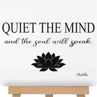 Zen Decor, Spiritual Decor, Farmhouse Quiet the Mind Wood Sign with Easel Home Zen Office Meditation Room Shelf Table Desk Decoration