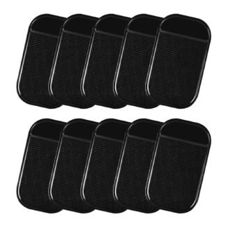 10PCS Car Dashboard Non-Slip Mat, Multifunctional Anti-Slide Sticky Pad for Auto Dashboard, Anti-Slip Dash Pad for Cell Phone, Radar Detector, Keys, Glasses, GPS, Coins (Black)