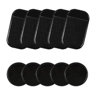 10PCS Car Dashboard Non-Slip Mat, Multifunctional Anti-Slide Sticky Pad for Auto Dashboard, Anti-Slip Dash Pad for Cell Phone, Radar Detector, Keys, Glasses, GPS, Coins (Black...