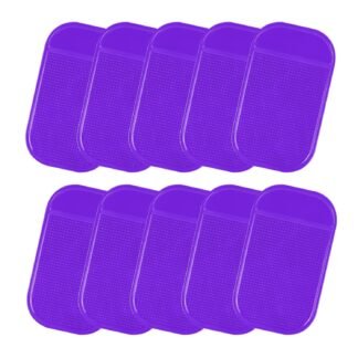 10PCS Car Dashboard Non-Slip Mat, Multifunctional Anti-Slide Sticky Pad for Auto Dashboard, Anti-Slip Dash Pad for Cell Phone, Radar Detector, Keys, Glasses, GPS, Coins (Purple)