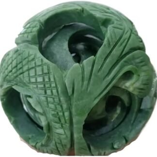 1pc 50-55mm Magical Cyan Jade Carved Exquisite Ball Quartz Crystal Home Office Degaussing Decoration Gem