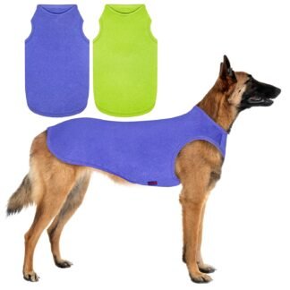 2 Pack Dog Shirts, Quick Dry Breathable Dog Clothes Pet Sleeveless Vest, Lightweight Stretchy Tank Top T-Shirts for Large Dogs, Deep Blue+Dark Green (XL)