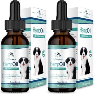 (2 Pack) Max Potency Hemp Oil for Dogs & Cats - Help Anxiety Stress Pain Inflammation Arthritis Aggressive Relax Sleep Allergies Seizures Relief - Treats Chews Joint & Hip -...