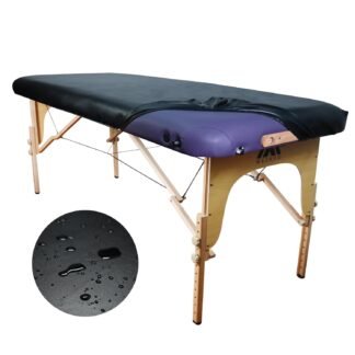 32" Wide Massage Table Cover - 100% PU, Wipeable, Reusable & Waterproof Vinyl Protector for Square Tables (Black, 80cm, 1 Pack)