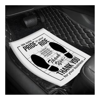 50 PCS Car Paper Floor Mats, 16 x 20 Inch Disposable Car Floor Protector with Shoe Print Graffiti, Automotive Temporary Floor Protective Cover for Detailing Detail Wash (White)