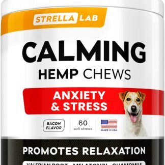 Advanced Calming Chews for Dogs - Hemp Chews and Melatonin - Anxiety Relief - Sleep Aid - Relaxing Treats - Stress Relief During Fireworks, Storms, Thunder, Barking - Made in...