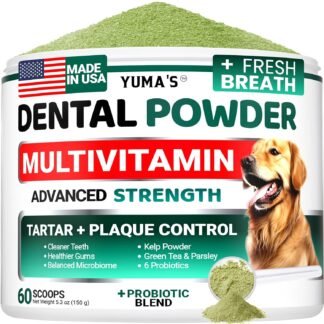 Advanced Dog Dental Powder, Breath Freshener with Multivitamin, Dog Teeth Cleaning, Bad Breath & Tartar and Plaque Off Remover for Dogs Probiotics lab co, Pet Oral Care -...