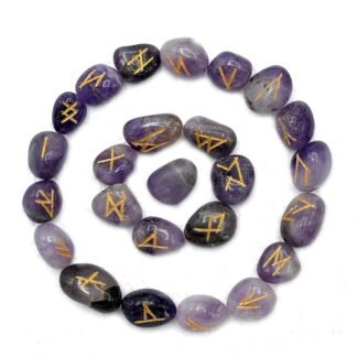 Amazing Gemstone Amethyst Crystal Runes Set of 25 Engraved Rune Stones with Runes Book PDF
