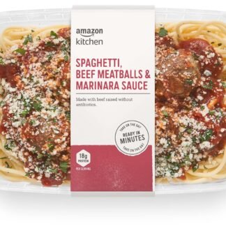 Amazon Kitchen, Spaghetti, Beef Meatballs & Marinara Sauce, Single Serve Meal, 14 oz