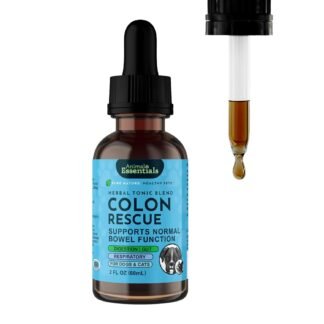 Animal Essentials Colon Rescue - Dog Stool Softener, Organic Slippery Elm Bark, Fast Acting Anti Diarrhea Liquid Drops for Dogs & Cats, Natural Constipation Relief Supplement...