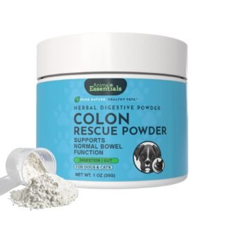 Animal Essentials Colon Rescue Powder - Herbal Digestive Aid for Dogs & Cats, Phytomucil, Healthy Gastrointestinal Tract, Certified Organic Herbs, No Preservatives,...