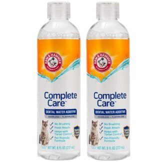 Arm & Hammer Complete Care Dental Water Additive for Cats, Cat Breath Freshener, Cat Mouth Wash or Dental Rinse, Simply Add to Pet Drinking Water for Fresher Breath, Value Size...