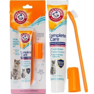 Arm & Hammer Complete Care Dog Dental Kit, Tuna Flavor Enzymatic Dog Toothpaste, Toothbrush, & Finger Brush, Baking Soda + Calcium, Enhanced Formula, 2.5oz