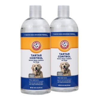 Arm & Hammer for Pets Dental Water Additive for Dogs, Tartar Control | Dog Dental Care Reduces Plaque & Tartar Buildup Without Brushing | Odorless and Flavorless, 16 Fl Ounces -...