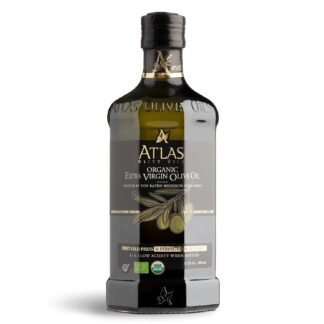 Atlas Organic Cold Pressed Moroccan Extra Virgin Olive Oil in Glass Bottle, Polyphenol Rich | EVOO From Morocco, Newly Harvested Unprocessed from One Single Family Farm |...
