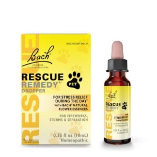 Bach RESCUE REMEDY PET Dropper 10mL, Natural Stress Relief, Calming for Dogs, Cats, & Other Pets, Homeopathic Flower Essence, Thunder, Fireworks, Travel, Separation, Sedative-Free