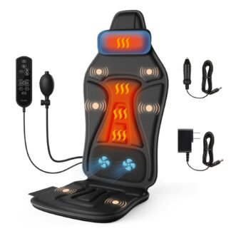 Back Massager with Heat for Pain Relief Deep Tissue, Portable Chair Massager Seat Cushion with Vibration Massage, Back Massage Chair Pad with Optional Cooling, Gifts for Dad Men...