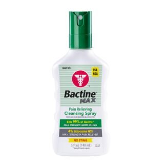 Bactine Max Pain Relieving Antiseptic Spray with Lidocaine, First Aid Pain + Itch Relief, No-Sting, Kills 99% of Germs*, 5oz
