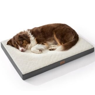 Bedsure Dog Beds Large Sized Dog - Comfy Flat Pet Beds with Removable Washable Cover, Orthopedic Egg Crate Foam Puppy Mat, Suitable for Pet Up to 65 lbs