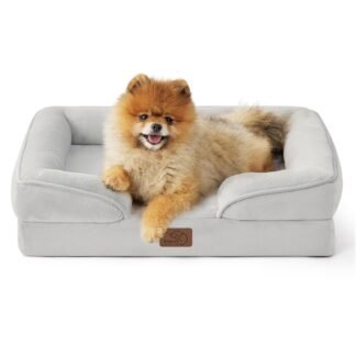Bedsure Orthopedic Dog Beds for Small Dogs - Washable Small Dog Cat Bed Waterproof, Comfort Pet Couch Sofa with Washable Removable Cover, Pets Bed with Nonskid Bottom, Light...