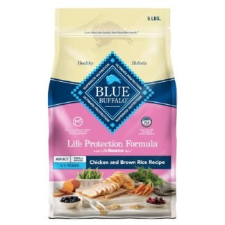 Blue Buffalo Life Protection Formula Natural Adult Small Breed Dry Dog Food, Chicken and Brown Rice 5-lb Trial Size Bag