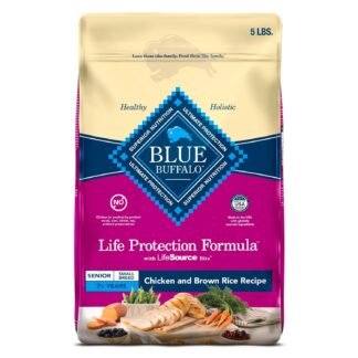 Blue Buffalo Life Protection Formula Small Breed Senior Dry Dog Food, Supports Joint Health and Immunity, Made with Natural Ingredients, Chicken & Brown Rice Recipe, 5-lb Bag