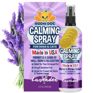 Bodhi Dog Natural Calming Spray for Dogs - Anxiety Relief for Grooming, Travel, Fireworks & More - Gentle Care for Pets - Made in USA - Calming Lavender Scent (8 Fl Oz)