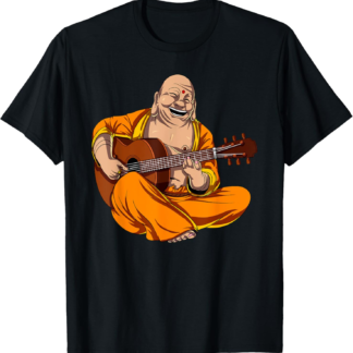 Buddha Playing Guitar Zen Yoga Meditation Funny Namaste T-Shirt